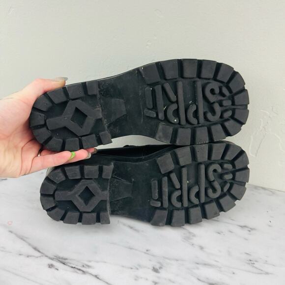 Esprit Black Leather Platform Loafers Women’s Size 6 - Picture 8 of 11